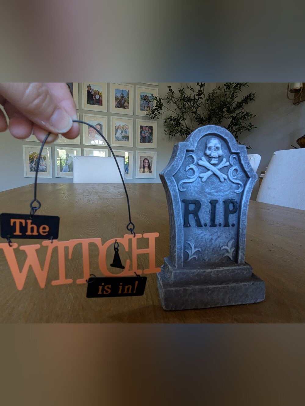 Halloween 'Witch is In' Orange and Black Hanging Accent - Unbranded